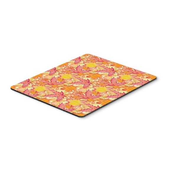 Fall Leaves Watercolor Red Mouse Pad Hot Pad or Trivet