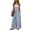 #60Blue, variant on Women's Adjustable Spaghetti Strap Bib Overalls Casual Loose Wide Leg Capri Jean Jumpsuit Blue S