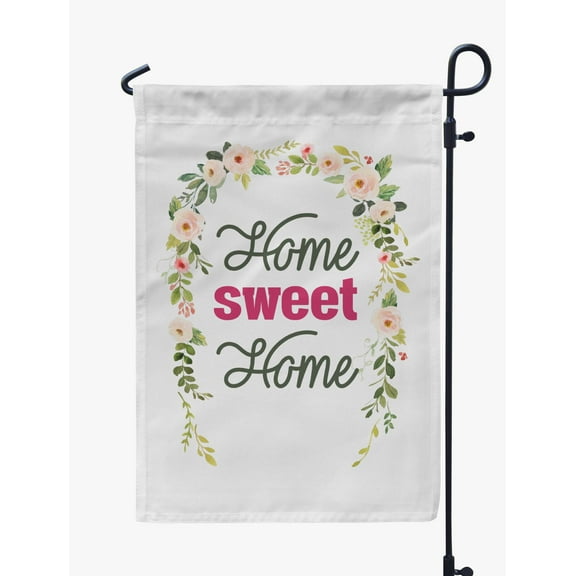 Printtoo White Home Sweet Home Garden Summer Camping Flags For Campers Double Sided CampsiteFlagOutdoor GardenFlags