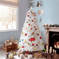 thumbnail image 6 of Alden Design White Hinged Spruce Artificial Christmas Tree, with Foldable Stand 6', 6 of 12