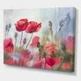 thumbnail image 3 of Designart ' Blossoming Red Poppies In The Meadow ' Traditional Canvas Wall Art Print, 3 of 4
