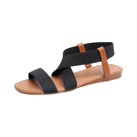 

Gzztg Shoes Women Summer Ladies Sandals Casual Footwear Solid Color Women S Womans