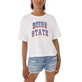 thumbnail image 3 of Women's Gameday Couture White Boise State Broncos Claim To Fame Boxy Cropped T-Shirt, 3 of 5