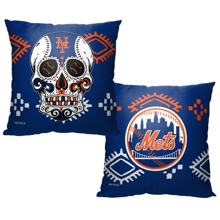The Northwest Group New York Mets 16" x 16" Candy Skull Printed Throw Pillow