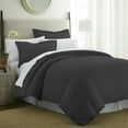 thumbnail image 2 of Lightweight Microfiber Duvet Cover Set with Zipper Closure, King/CalKing, 1 Duvet Cover and 2 Pillow Shams, Black, 2 of 7