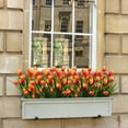 thumbnail image 2 of Morttic 8 Pcs Tulips Artificial Flowers for Outdoors, Fake Plants Faux Plastic Silk Floral Arrangement for Home Indoor Outside Table Vase Garden Spring Decor, 2 of 6