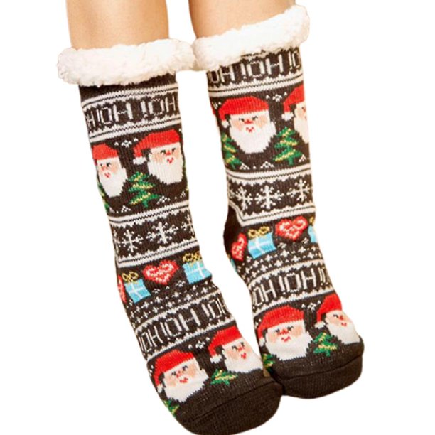 Style 6 Calcetines de invierno para mujer, pantuflas peludas, dibujos animados Kawaii, gruesos, cálidos, forro polar de imitación, medias térmicas para dormir