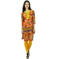 thumbnail image 2 of Phagun Indian Women's Cotton Printed Straight Knee Length Casual Kurta Kurti - 4, 2 of 2