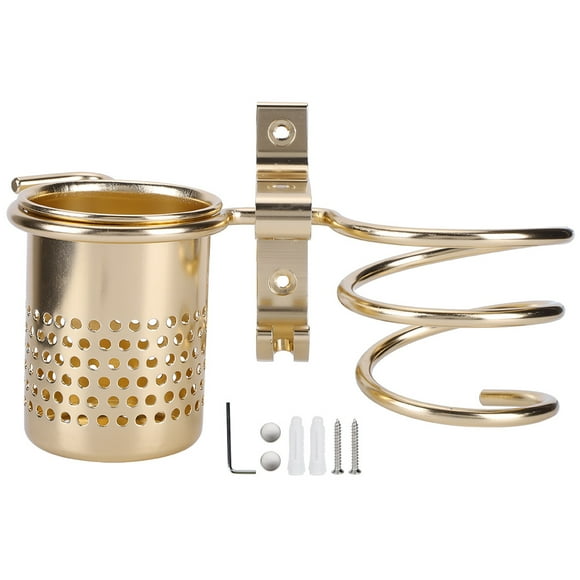 Soporte de pared para secador de pelo de aluminio Space, organizador de herramientas para el cuidado del cabello en espiral