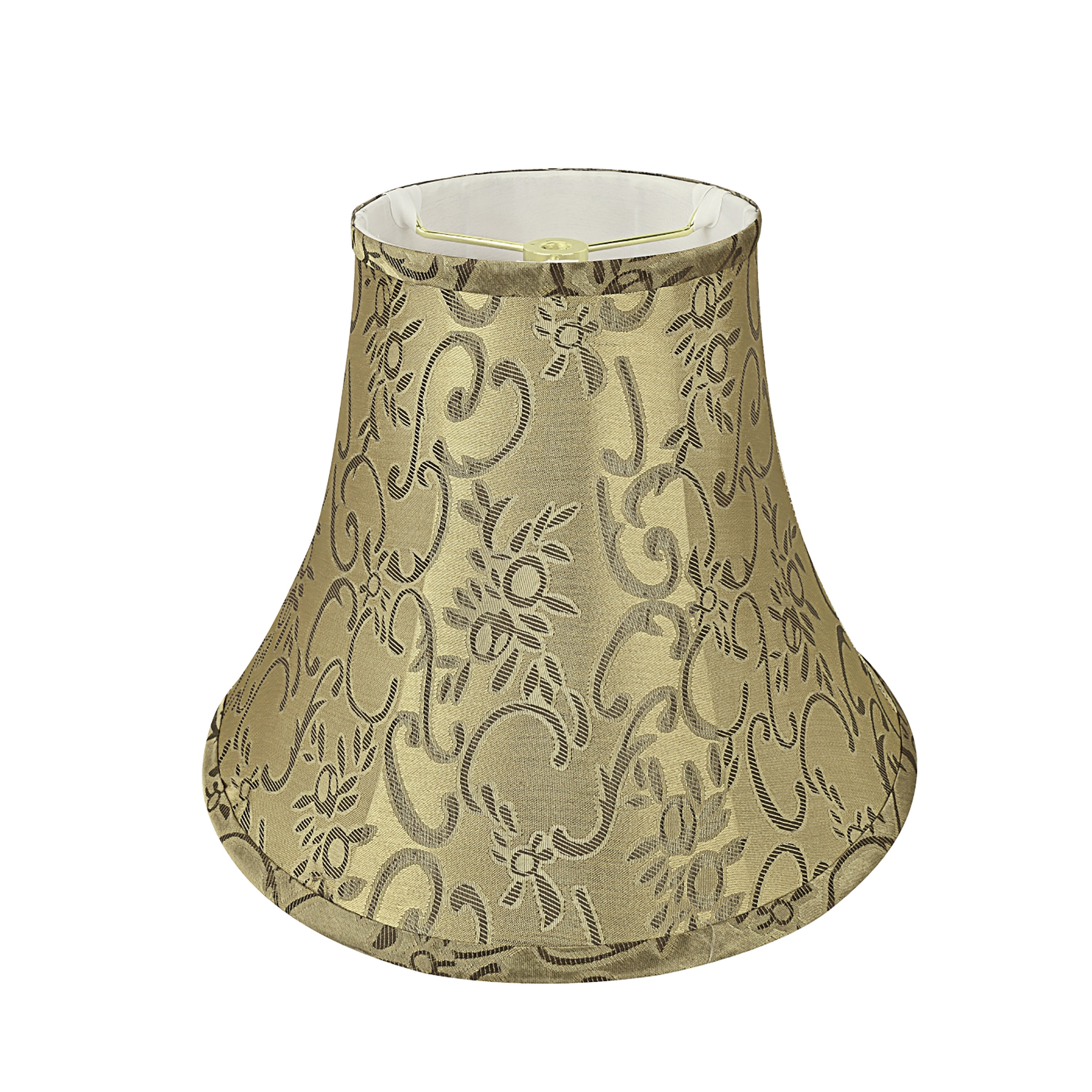 Aspen Creative 30166 Transitional Bell Shape Spider Construction Lamp Shade in Brown, 12" wide (6" x 12" x 9-1/2")