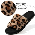 thumbnail image 3 of BERANMEY Leopard Open Toe Womens Slippers Cute Soft House Slippers for Women Men Anti-slip Thick Sole Indoor Bedroom Winter Home Slippers, 3 of 8