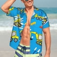thumbnail image 4 of Uemuo Cute Car Cartoon Printed Regular Fit Short Sleeve Casual Hawaiian Shirt for Men,Aloha shirt,Tropical shirt,Floral print shirt,Vacation Beach shirt-X-Large, 4 of 9
