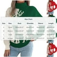 thumbnail image 3 of GUZOM Sweaters Womens Christmas Reindeer Turtleneck Sweater - Acrylic Color Block Loose Fit Red Pullover for Holiday Parties & Family Gatherings,Size M, 3 of 8
