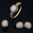 thumbnail image 5 of UDIYO Women Banquet Wedding Party Hollow Rhinestone Necklace Bracelet Ring Earrings Set, 5 of 7