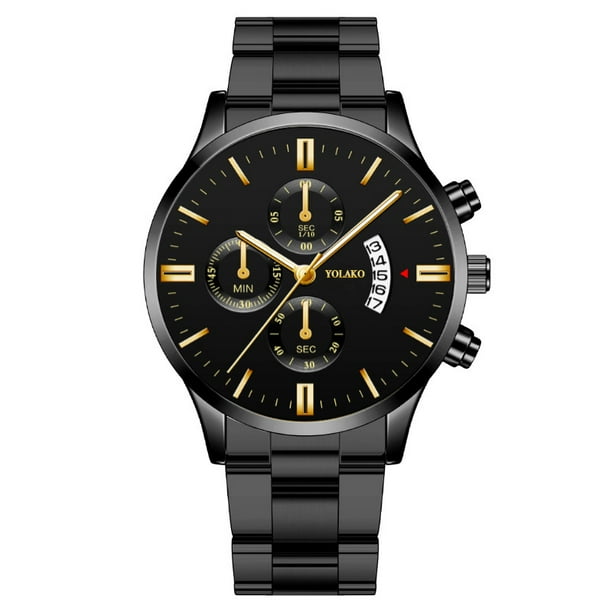 IKemiter Business Mens Watches Auto Date Chronograph Quartz Watch Stainless Steel Casual Wrist Watches Gift