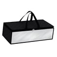 thumbnail image 3 of Bolsa de almacenamiento de ropa plegable, bolsa de almacenamiento de sombreros, cremalleras resistentes, organizador de edredones Negro, 3 of 9