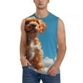 thumbnail image 6 of Daiia Blue Sky Cloud Puppy Printed Men's Tank Tops,Casual Soft Sleeveless Gym Muscle Shirts Bodybuilding Tee-XX-Large, 6 of 8