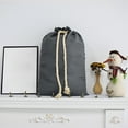thumbnail image 5 of Christmas Drawstring Bag Gray Canvas for Holiday Storage, 28x20 Inch Large Gift Bag for Xmas Decorations and Party Supplies, 5 of 5