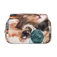 thumbnail image 2 of Kdxio Playful Cat for Double Compartment Pen Case Oxford Organizer with Zipper Pockets for Students Artists, 2 of 7