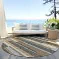 thumbnail image 6 of Addison Rugs Chantille Indoor/Outdoor Transitional Stripes Taupe Washable Round Rug, 8' x 8', 6 of 6