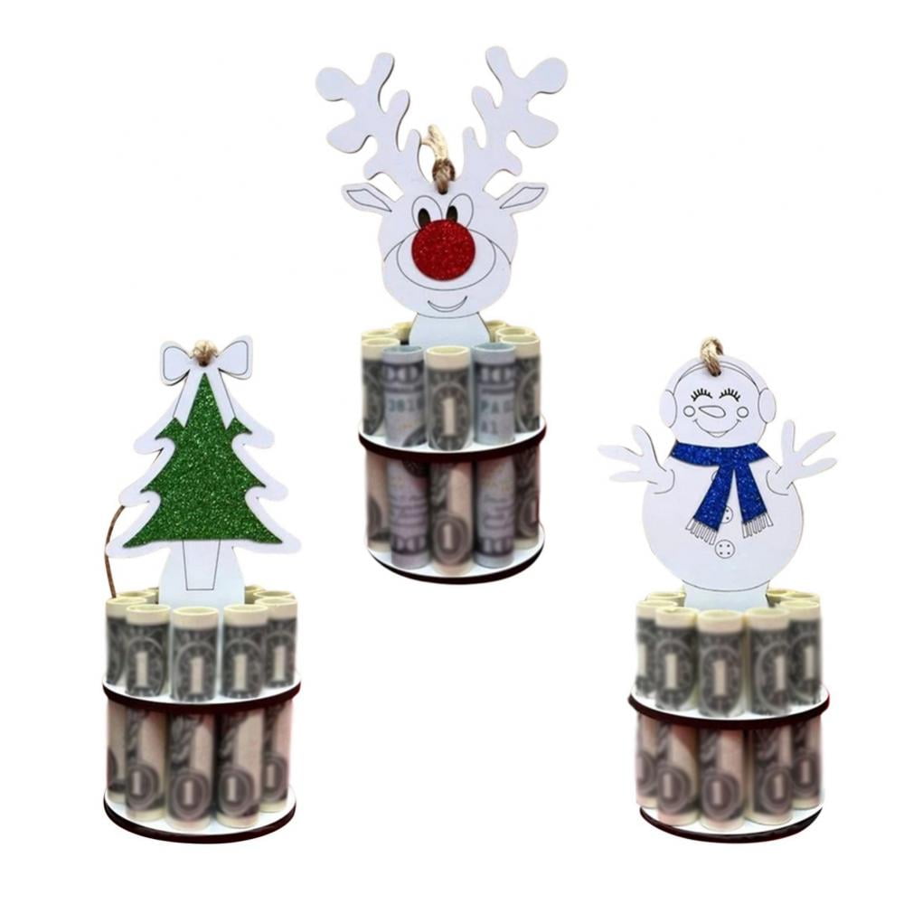 3 Pcs Christmas Unique Money Holder,Double Layer Cash Holders with 10