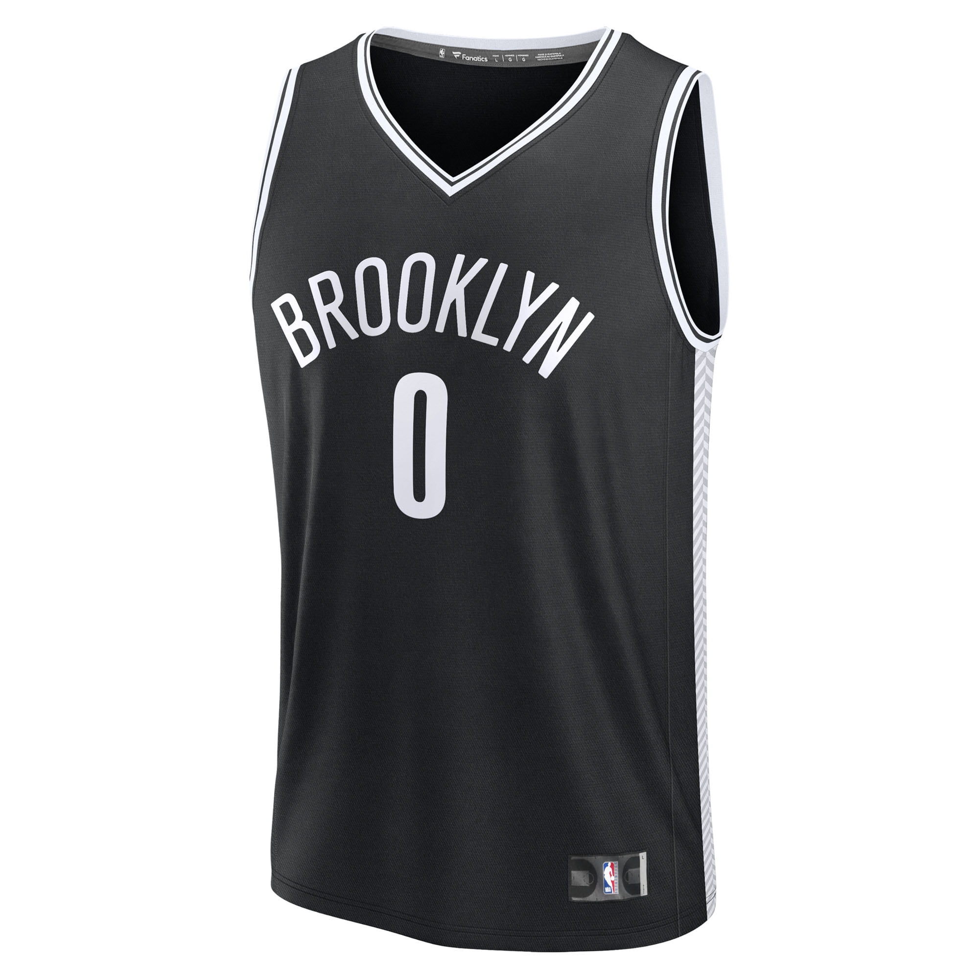 Men's Fanatics Mikel Brown Jr. Black Brooklyn Nets 2026 NBA Draft First Round Pick Fast Break Jersey - Icon Edition