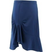 Du Jour Asymmetric Ponte Knit Skirt Pintuck Black XL NEW A354422
