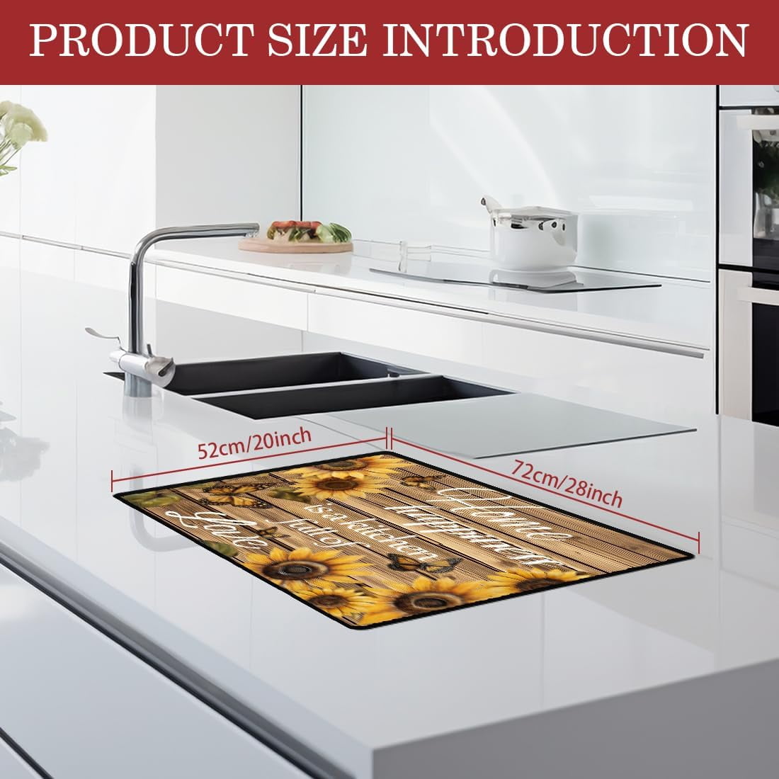 Electric Stove Cover 20.47x28.35" Stove Top Cover for Electric Stove Foldable Glass Cooktop Protector Non-Slip Top Protector Mat for Electric Stove (Sunflower) Colorful
