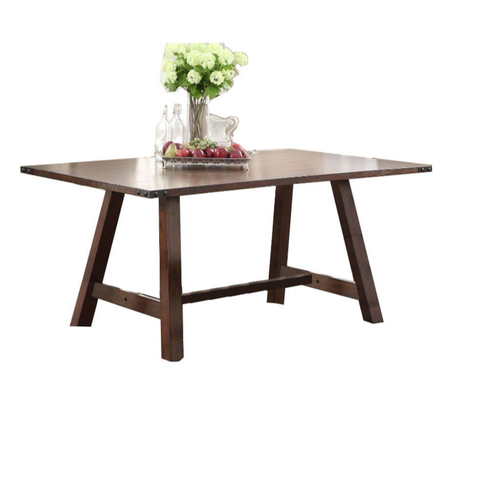 Stunning WoodVeneer Dining Table, Natural Brown Finish