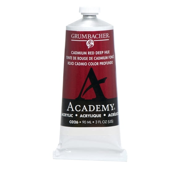 Grumbacher Academy Acrylic 90ml Tube - Cadmium Red Deep