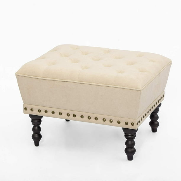 Homebeez Fabric Tufted Ottoman Foot Stool Sofa Footrest Extra Seating