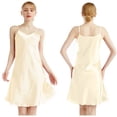 thumbnail image 2 of LYMAYTER Women's Satin Spaghetti Strap Nightgown V Neck Silk Slip Lingerie Dress Nightdress M-4XL, 2 of 8