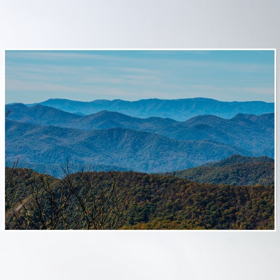 Blue Ridge Mountains Poster Wall Art, Modern Wall Decor, 8x12 UNFRAMED