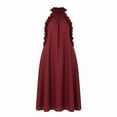 thumbnail image 2 of Miqool Women's Summer Ruffled Maxi Dress Halter Neck Sleeveless Flowy A-Line Long Casual Beach Vacation Dress with Pockets, 2 of 8