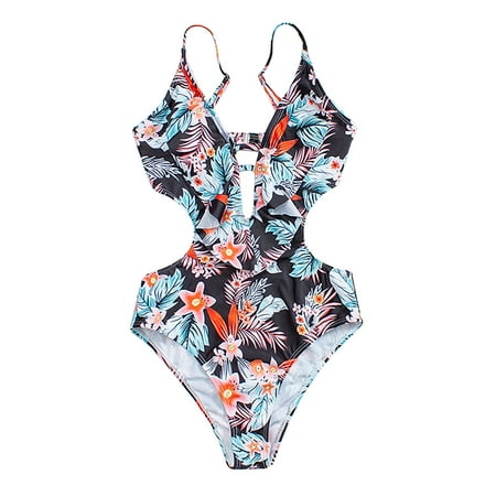 

VKEKIEO One-Piece Swimsuit Sport Bra Style Lift Black L