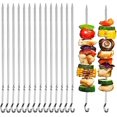thumbnail image 1 of 50 Piezas de Brochetas de Acero Inoxidable, Planas de Nueve Caracteres, Utensilios de Barbacoa Reutilizables, Accesorios para Parrilla, Aptos para Picnics, 1 of 7