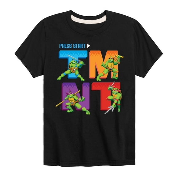 Teenage Muntant Ninja Turtles - Press Start Grid  - Toddler And Youth Short Sleeve Graphic T-Shirt
