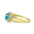 thumbnail image 4 of 10k Yellow Gold Oval Blue Topaz And Diamond Ring, 4 of 6