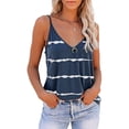thumbnail image 1 of Camisa con tirantes finos y cuello en V para mujer, informal, holgada, transpirable, con estampado de rayas, para verano, 1 of 5