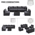 thumbnail image 4 of MRUAKA 7 Pieces Patio Furniture Set, Outdoor Furniture Sectional Rattan Sofa, Patio Couch with Glass Coffee Table for Backyard Garden Dark Grey, 4 of 7