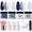 Glitter Blue White, variant on Azurebeauty Dip Powder Nail Kit Starter, All Season Nude Skin Glitter 4 Colors Dipping Powder Liquid Set Recycling Tray with Base & Top Coat Activator for French Nail Art Manicure Salon DIY at Home.