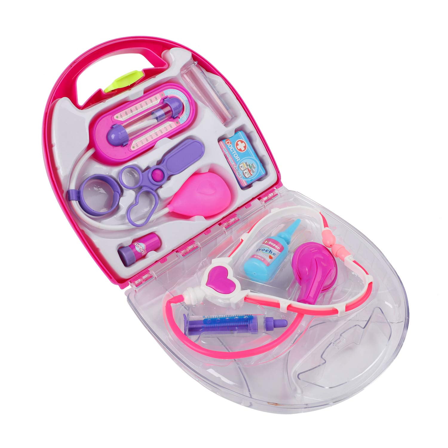 VIVEFOX Play Doctor Kit for Kids, 8 Pieces Toy Medical Kit with