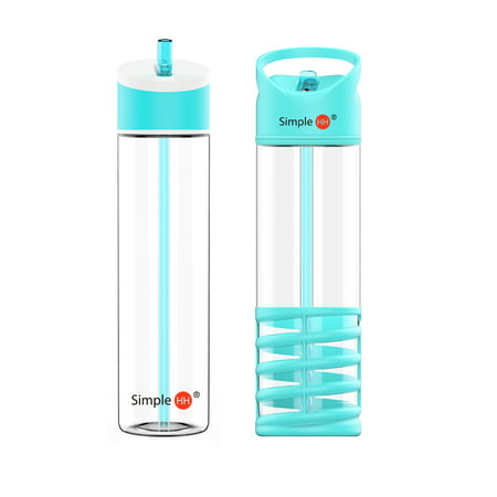 Promotion Set|Holiday Season|Two Sports Water Bottle with Flip Cap and Built in Straw|BPA Free|Dishwasher Safe|Non-Toxic|Leak Proof|Tritan Plastic Water Bottle Set with Straw|Pink