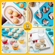 Katbite Silicone Muffin Pan Cupcake Pans 12 Cups Non-stick BPA Free Cupcake Pans