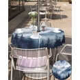 thumbnail image 5 of Boanket Outdoor Tablecloth with Umbrella Hole for Patio/Picnic/Party/Camping, Blue Mountain Peak Waterproof Table Cloth Round Cover Washable, Forest Tree Bird Fog Landscape (Dia 60"), 5 of 7