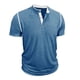 thumbnail image 4 of Usted Es Más Que una Prueba de Puntuación de la Camisa de los Hombres de Color Sólido Se Levantan Cuello Blusa, Casual de Manga Corta Botón de los Hombres Camisas con Mezcla Suave de Viscosa, Ligero, 4 of 7