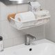 thumbnail image 3 of Black Walnut Toilet Paper Holder, Wall Mounted Bathroom Tissue Roll Stand with Shelf for Phone, No Drill Adhesive & Screw Mounting, Natural Wood(White30*14*7cm), 3 of 3