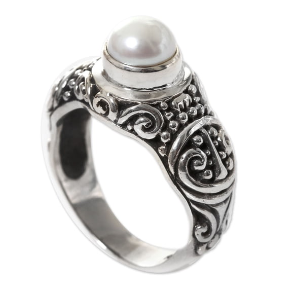NOVICA Pearl cocktail ring, 'Inspiration'