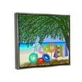 thumbnail image 3 of Stupell Industries Bold Beach Floats Overhanging Tree Coastal Shoreline Graphic Art Luster Gray Floating Framed Canvas Print Wall Art, Design by unknown, 3 of 6