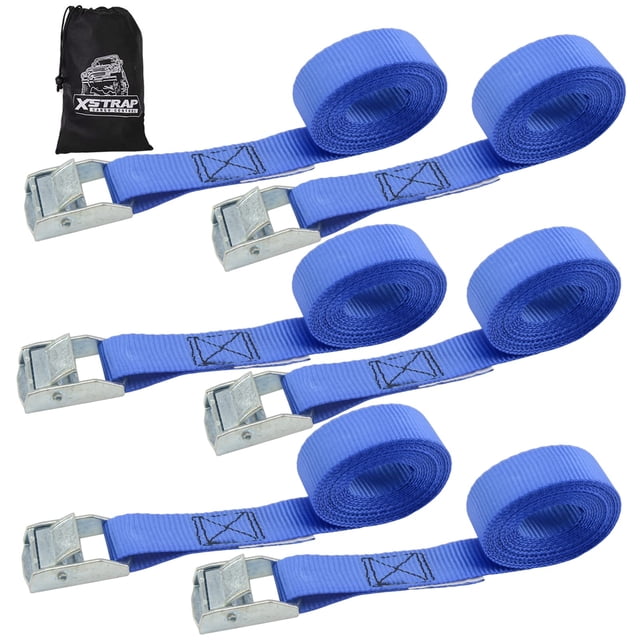 Correas de amarre XSTRAP STANDARD de 8 pies, 1 pulgada, paquete de 6 con bolsa de transporte